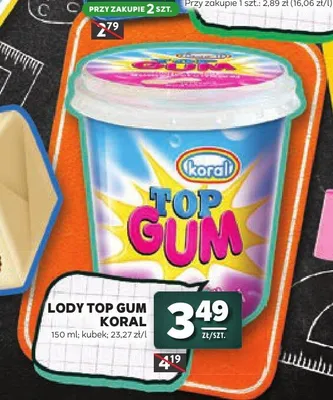 Lody Top Gum Koral promocja w Stokrotka