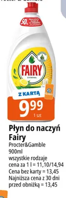 Płyn do naczyń Fairy promocja w Leclerc
