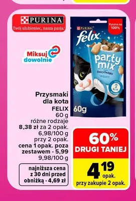 Przysmaki dla kota Felix promocja w Carrefour Market