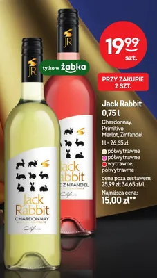 Wino czerwone wytrawne Jack Rabbit Merlot promocja w Żabka