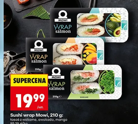Sushi wrap Mowi łosoś z awokado promocja w Biedronka