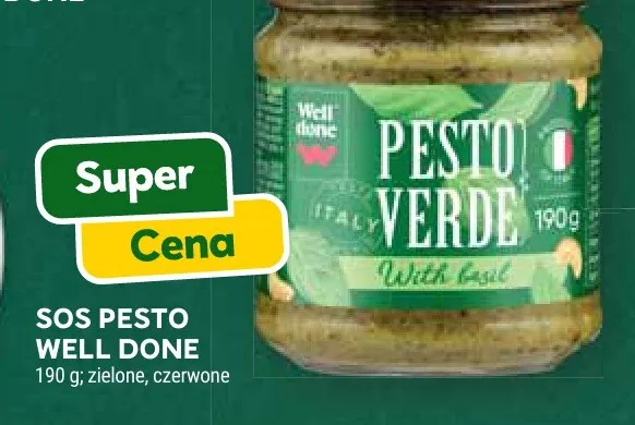 Sos pesto czerwone Well Done promocja w Stokrotka