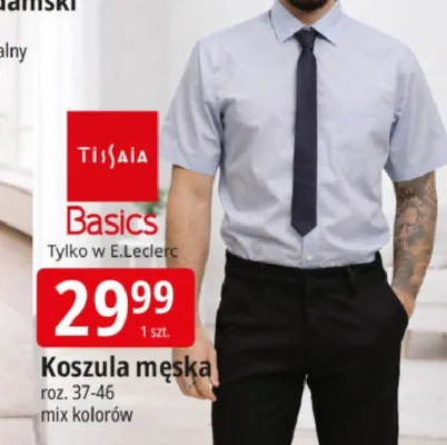 Koszula męska roz. 37-46 mix kolorów promocja w Leclerc