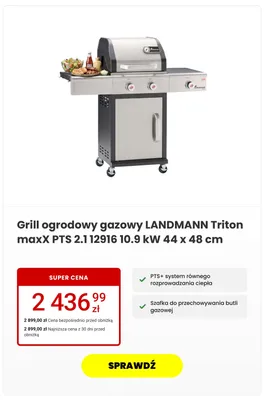 Grill ogrodowy gazowy LANDMANN Triton maxX PTS 2,1 promocja w Media Expert