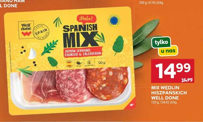 Mix wędlin hiszpańskich Well Done promocja w Stokrotka