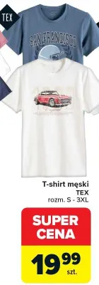 T-shirt męski TEX rozm. S-3XL promocja w Carrefour