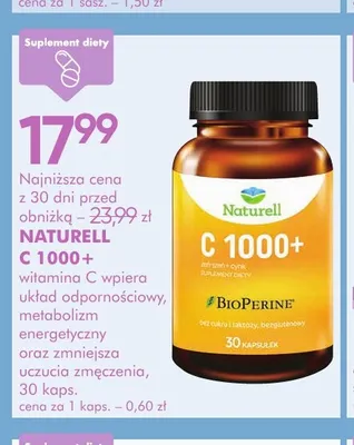Suplement diety Naturell C 1000+ promocja w Super-Pharm