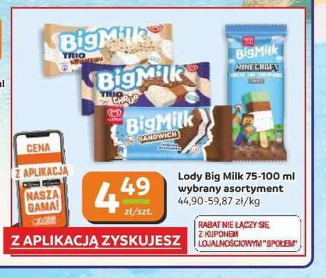 Lody Big Milk promocja w Społem Częstochowa
