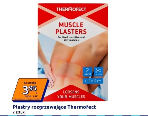 Plastry rozgrzewające Thermofect Muscle Plasters 18x12cm promocja w Action