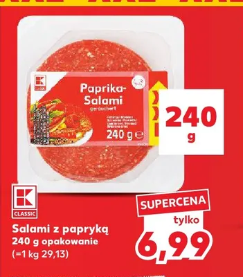 Salami z papryką K-Classic promocja w Kaufland