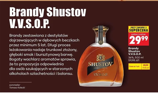 Brandy Shustov V.V.S.O.P. 36% promocja w Biedronka