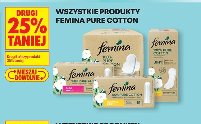 Tampony Femina Pure Cotton promocja w Biedronka
