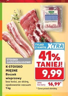 Boczek wieprzowy bez kości ze skórą K-Stoisko promocja w Kaufland