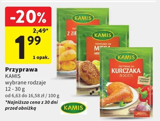 Przyprawa Kamis wybrane rodzaje promocja w Intermarche