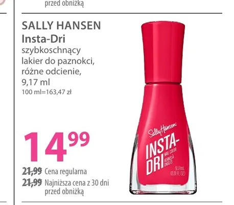 Szybkoschnący lakier do paznokci Sally Hansen Insta-Dri promocja w Hebe