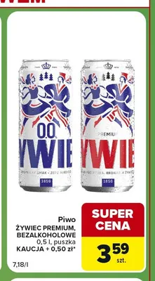 Piwo bezalkoholowe Żywiec promocja w Carrefour Express