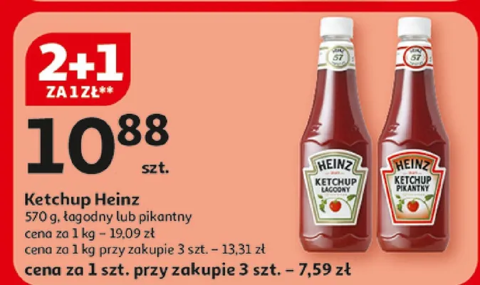 Ketchup łagodny lub pikantny promocja w Auchan