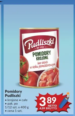 Pomidory całe Pudliszki promocja w Makro