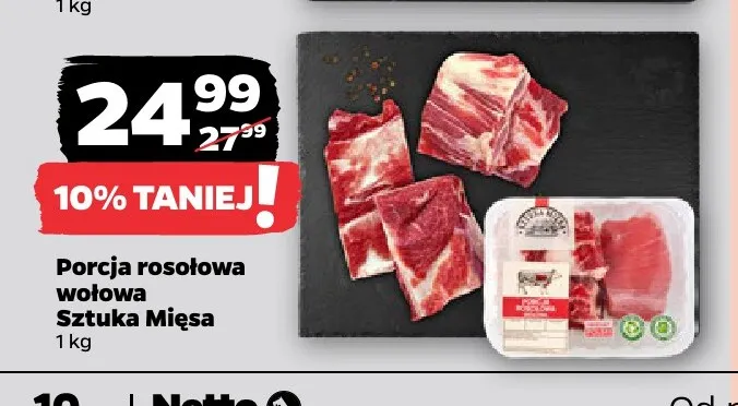 Porcja rosołowa wołowa Sztuka Mięsa promocja w Netto