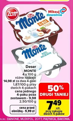 Deser Monte 4-pak promocja w Carrefour