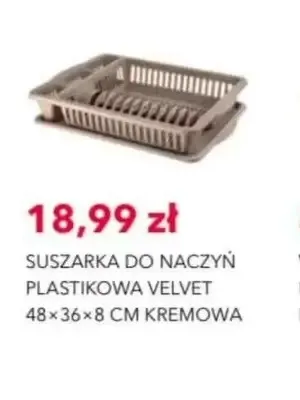 Suszarka do naczyń plastikowa Velvet 48x36x8 cm kremowa promocja w Nela