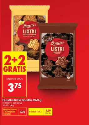 Ciastka listki maślane Bonitki promocja w Biedronka