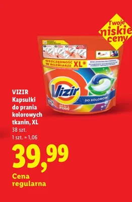 Kapsułki do prania kolorowych tkanin XL Vizir promocja w Lidl
