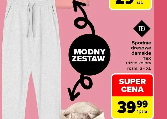 Spodnie dresowe damskie TEX promocja w Carrefour