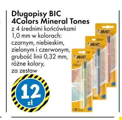 Długopisy BIC 4Colors Mineral Tones promocja w Tedi