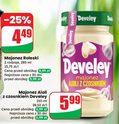 Majonez aioli z czosnkiem promocja w Dino