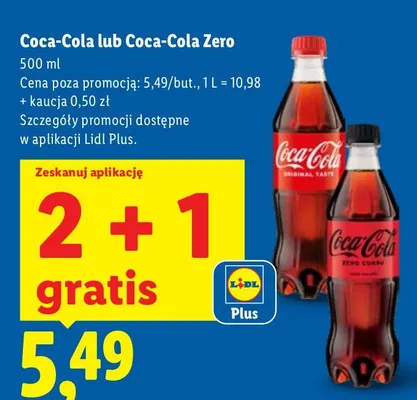 Napój gazowany Coca-Cola Zero promocja w Lidl