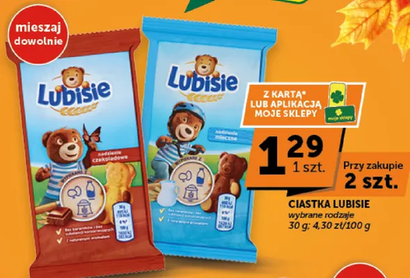 Ciastka Lubisie nadzienie mleczne promocja w Groszek