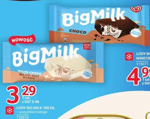 Lody Big Milk 100 ml promocja w Selgros