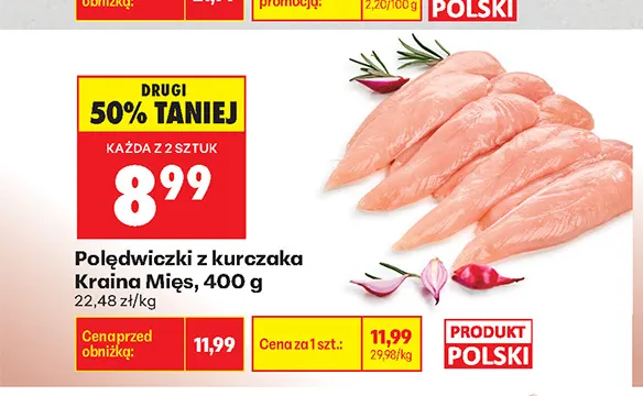 Polędwiczki z kurczaka Kraina Mięs promocja w Biedronka