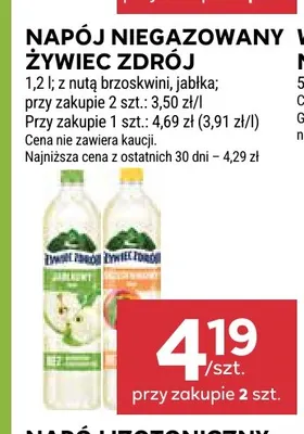 Napój niegazowany Żywiec Zdrój z nutą jabłka promocja w Stokrotka