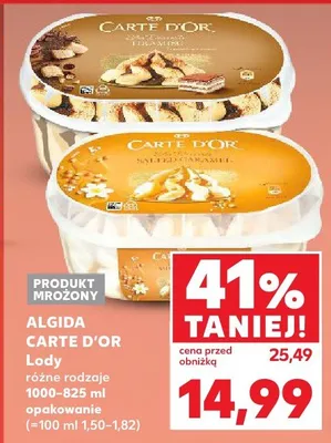 Lody różne rodzaje 1000-825 ml opakowanie promocja w Kaufland