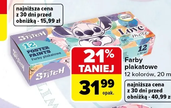 Farby plakatowe CoolPack Stitch promocja w Carrefour
