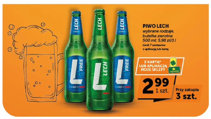 Piwo bezalkoholowe Lech promocja w Groszek