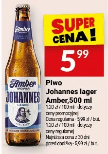 Piwo Johannes lager Amber promocja w Twój Market