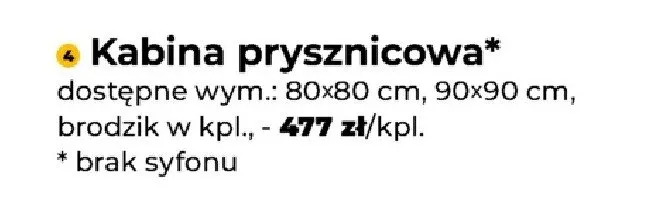 Kabina prysznicowa z brodzikiem 80x80cm promocja w PSB Mrówka