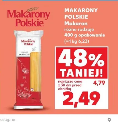 Makaron Makarony Polskie promocja w Kaufland