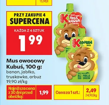 Mus owocowy, różne rodzaje promocja w Biedronka
