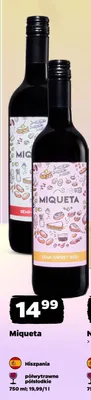 Wino Miqueta półsłodkie Hiszpania promocja w Netto