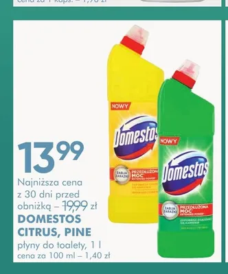 Płyn do toalet Domestos Pine promocja w Super-Pharm