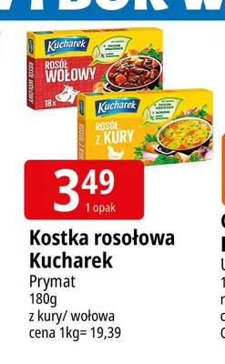 Kostka rosołowa Kucharek Rosół z Kury promocja w Leclerc