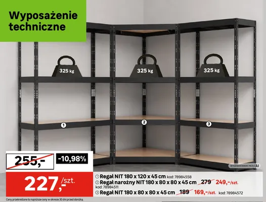 Regał Nit 180x120x45 cm promocja w Leroy Merlin
