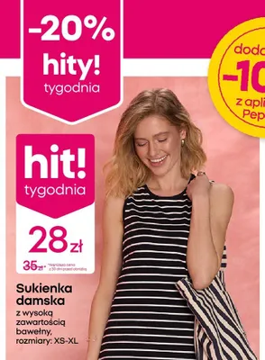 Sukienka damska z wysoką zawartością bawełny promocja w Pepco