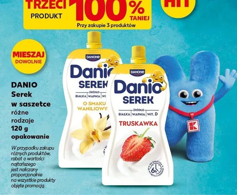 Serek homogenizowany w saszetce Danio truskawkowy promocja w Kaufland