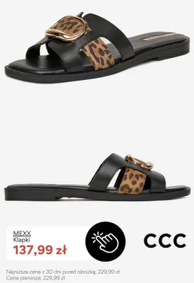 Klapki damskie Mexx promocja w CCC