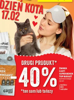 Żwirek dla kota CASTI Naturalny żwirek drzewniany zbrylający promocja w Intermarche